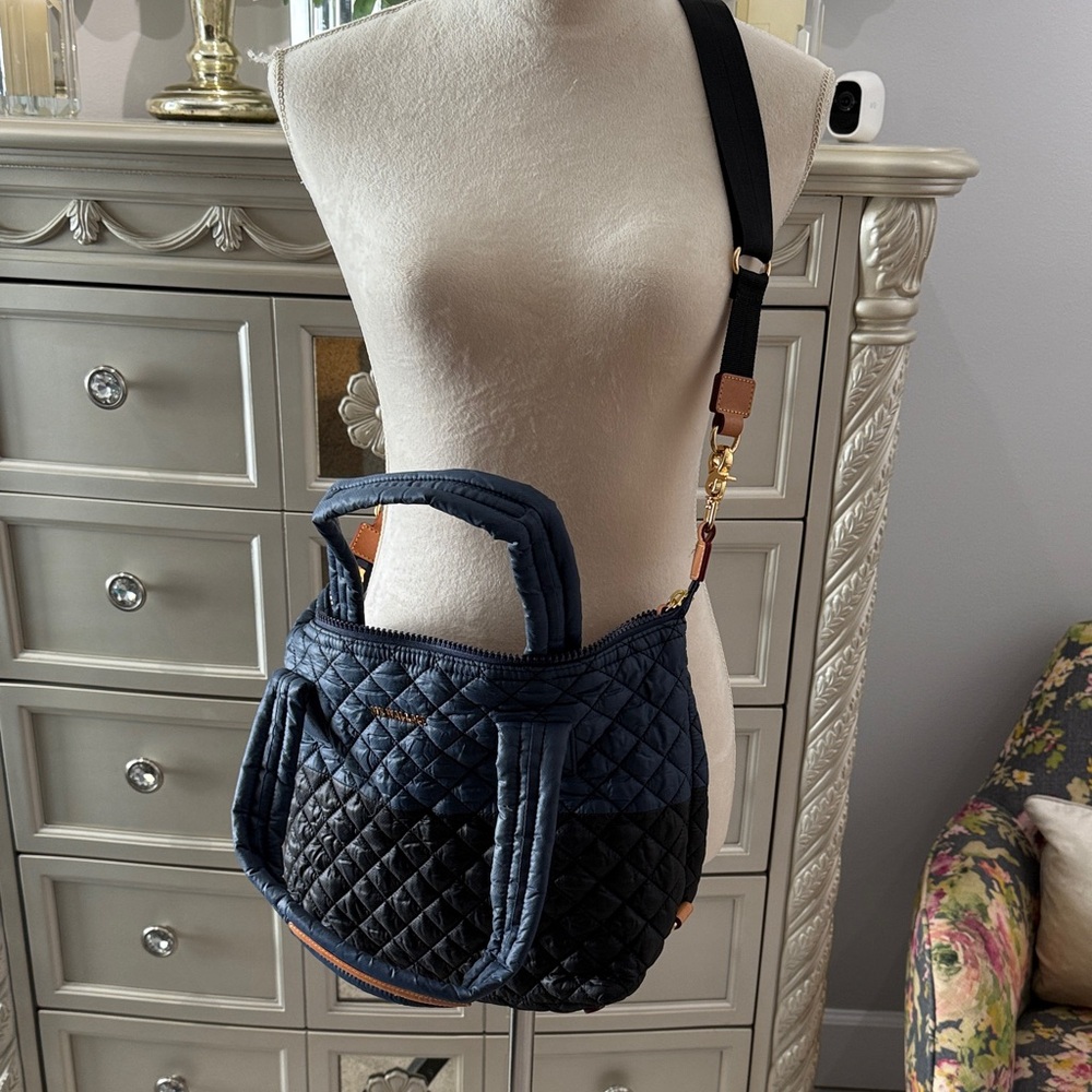 MZ Wallace Navy and Black Quilted Tote - Picture 3 of 7